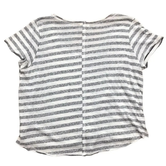 NEW PST by Project Social T Women's Size Large Gray Everyday Striped Tee Shirt - Picture 4 of 6